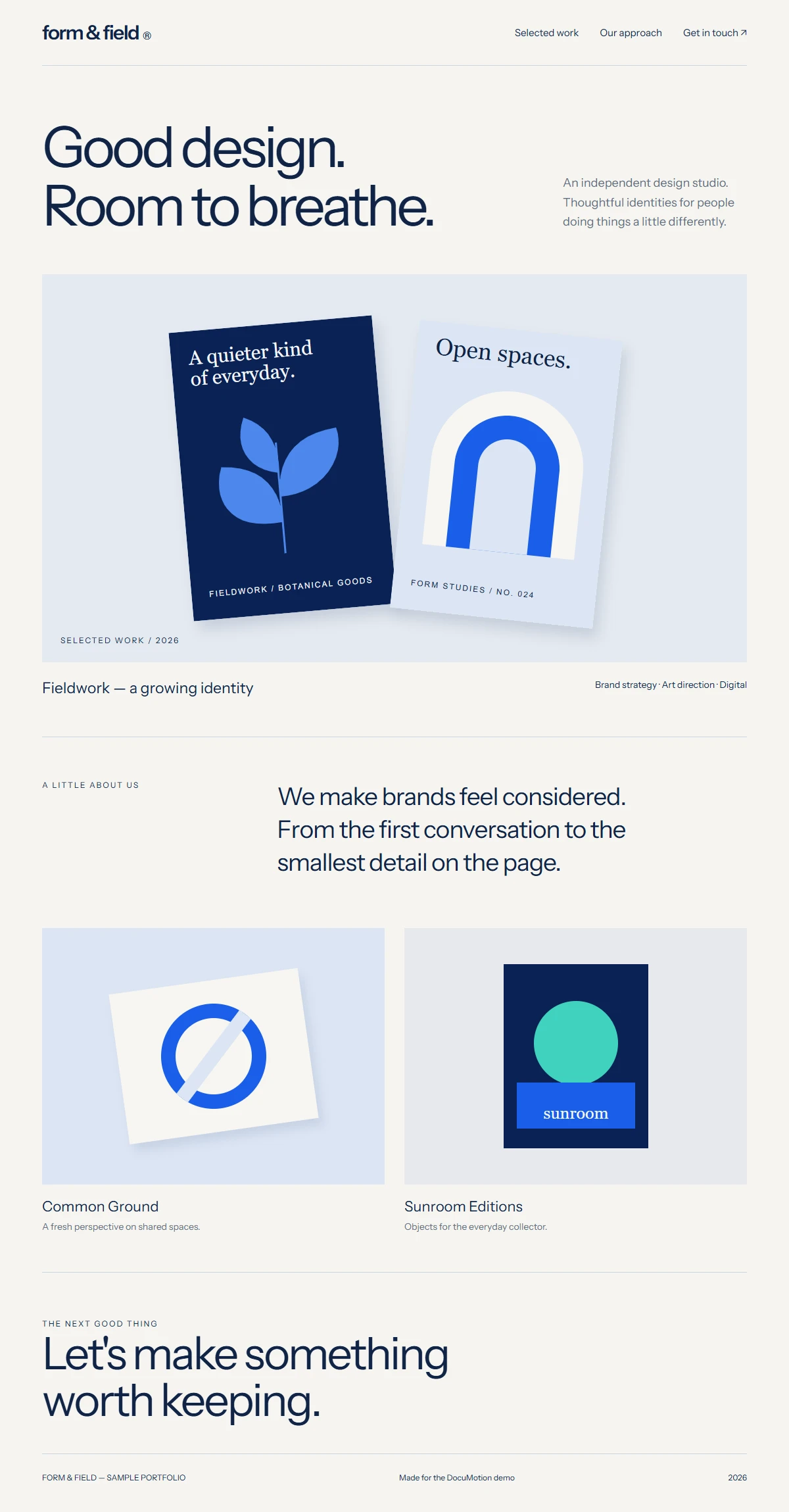 The complete captured portfolio page